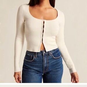 Abercrombie & Fitch Hook & Eye Scoopneck slim Cardigan